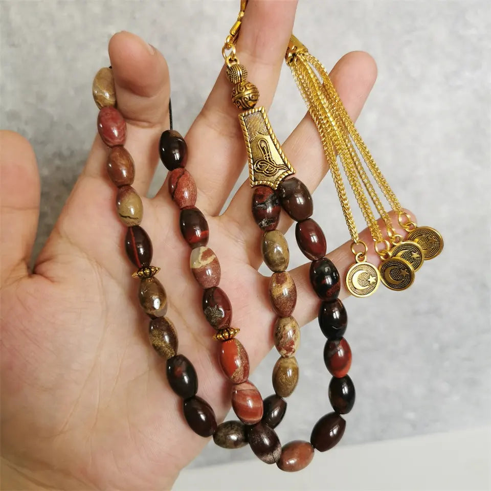 Natural Jasper Stone Rosary 33 Beads 