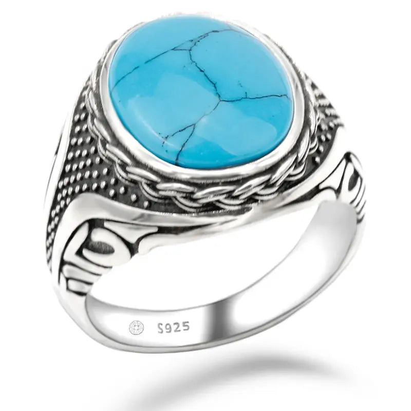 Turquoise Stone Ring in 925 Sterling Silver