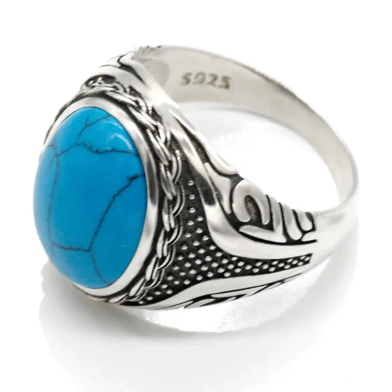 Turquoise Stone Ring in 925 Sterling Silver