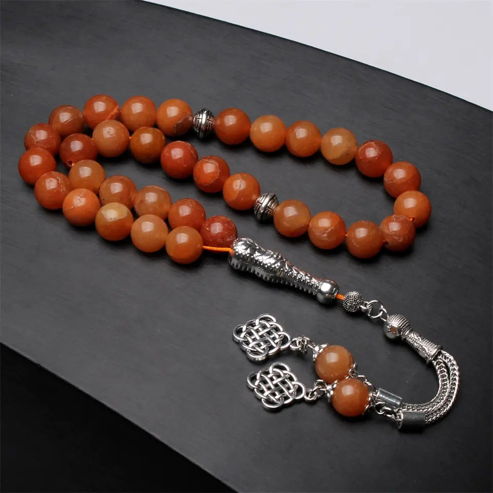 Natural Red Aventurine Stone Rosary 33 Beads 