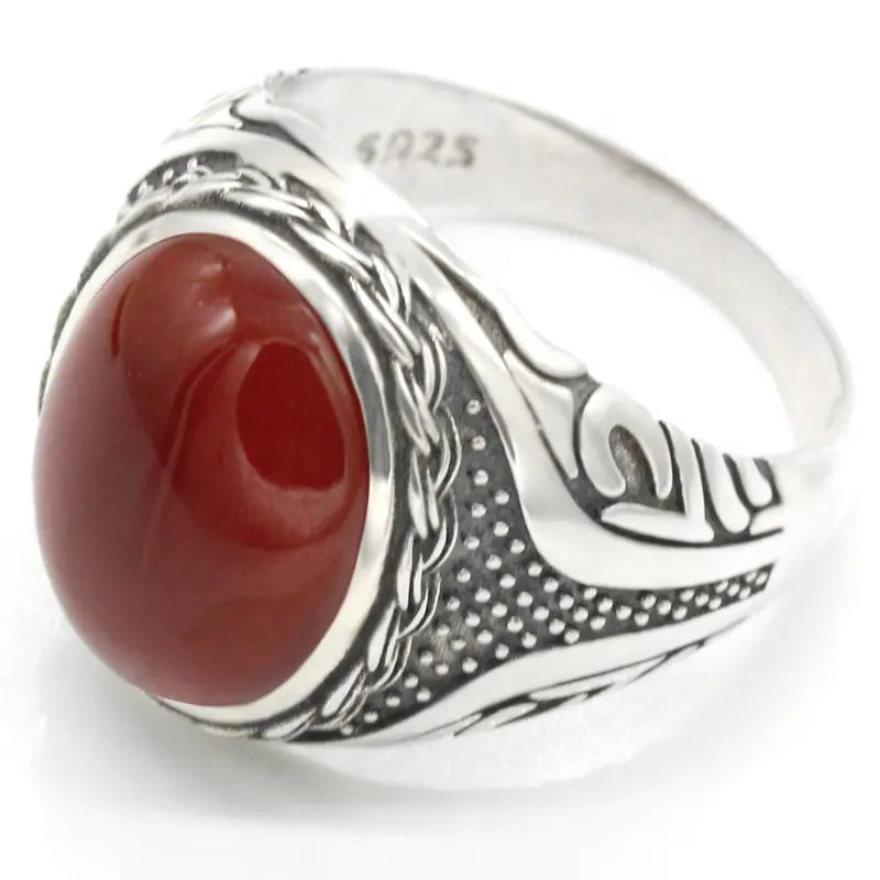 Eldagat Aqeeq Ring i 925 Sterling Silver