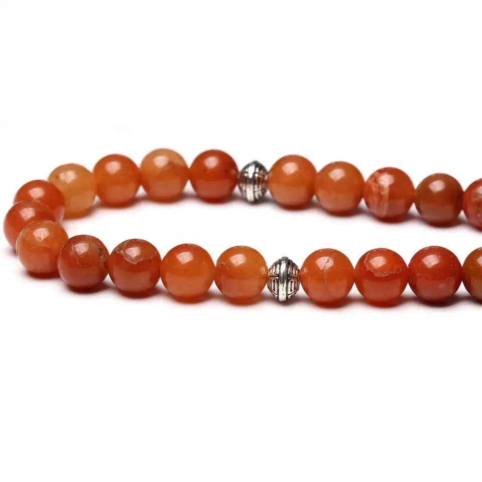 Natural Red Aventurine Stone Rosary 33 Beads 