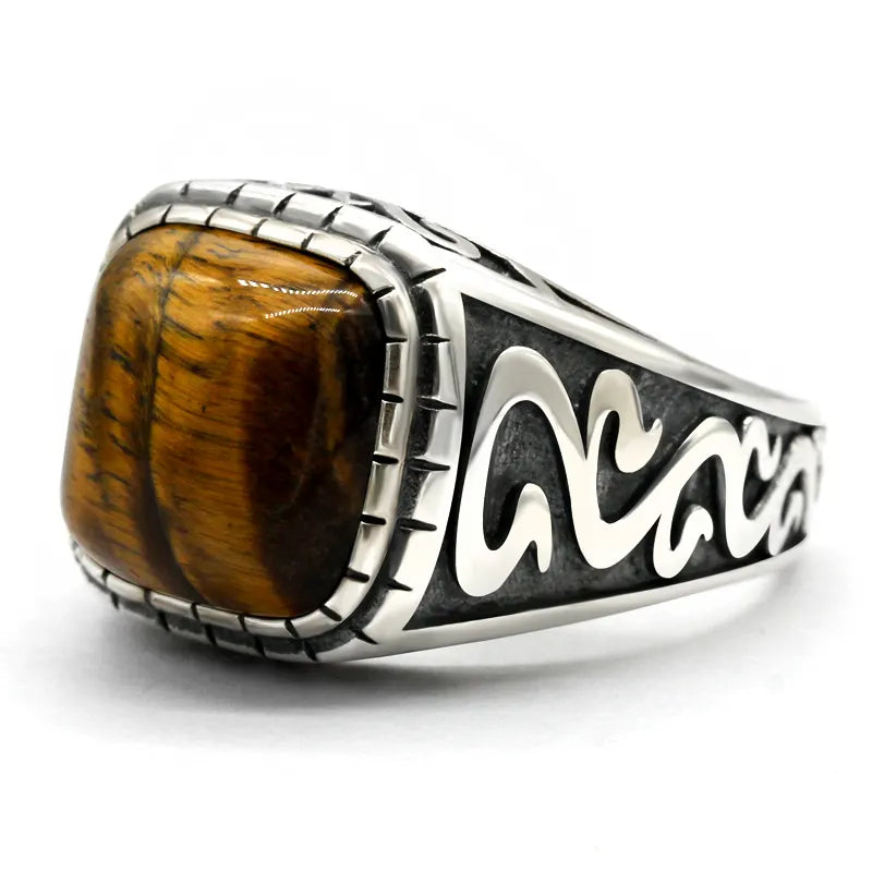 Tigeröga Ring i 925 Sterling Silver