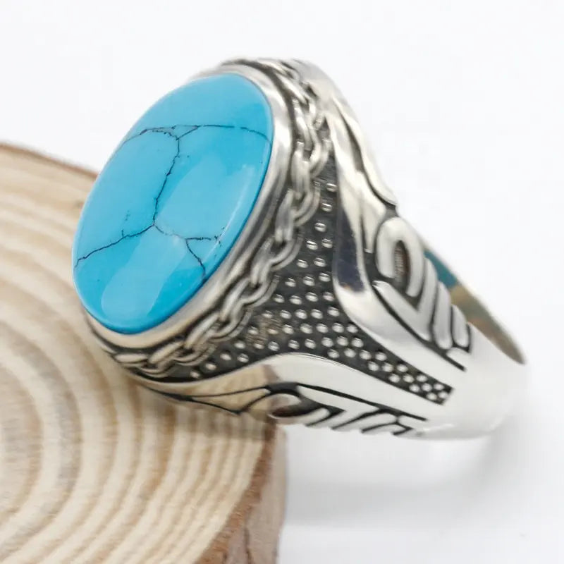 Turquoise Stone Ring in 925 Sterling Silver