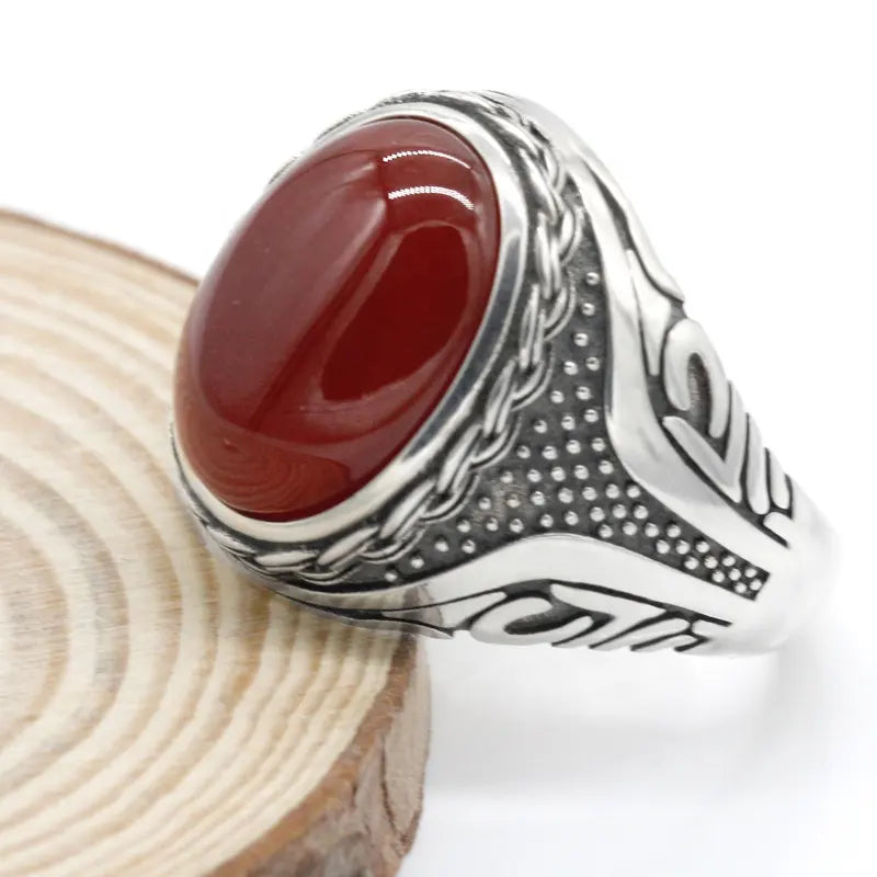 Eldagat Aqeeq Ring i 925 Sterling Silver