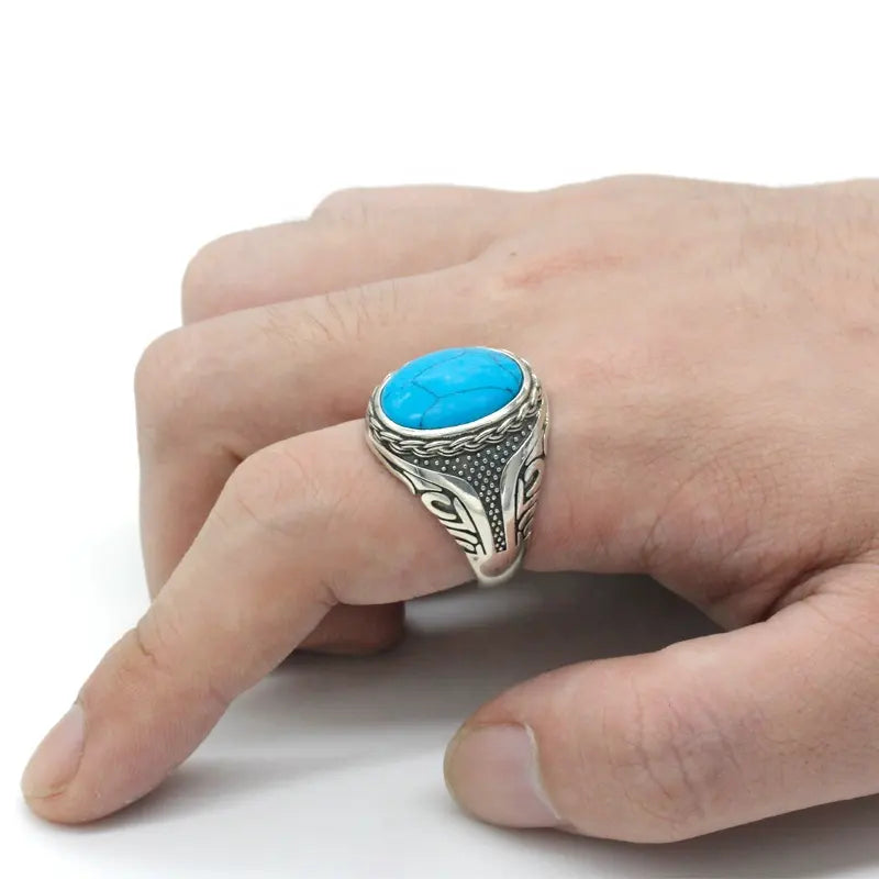 Turquoise Stone Ring in 925 Sterling Silver