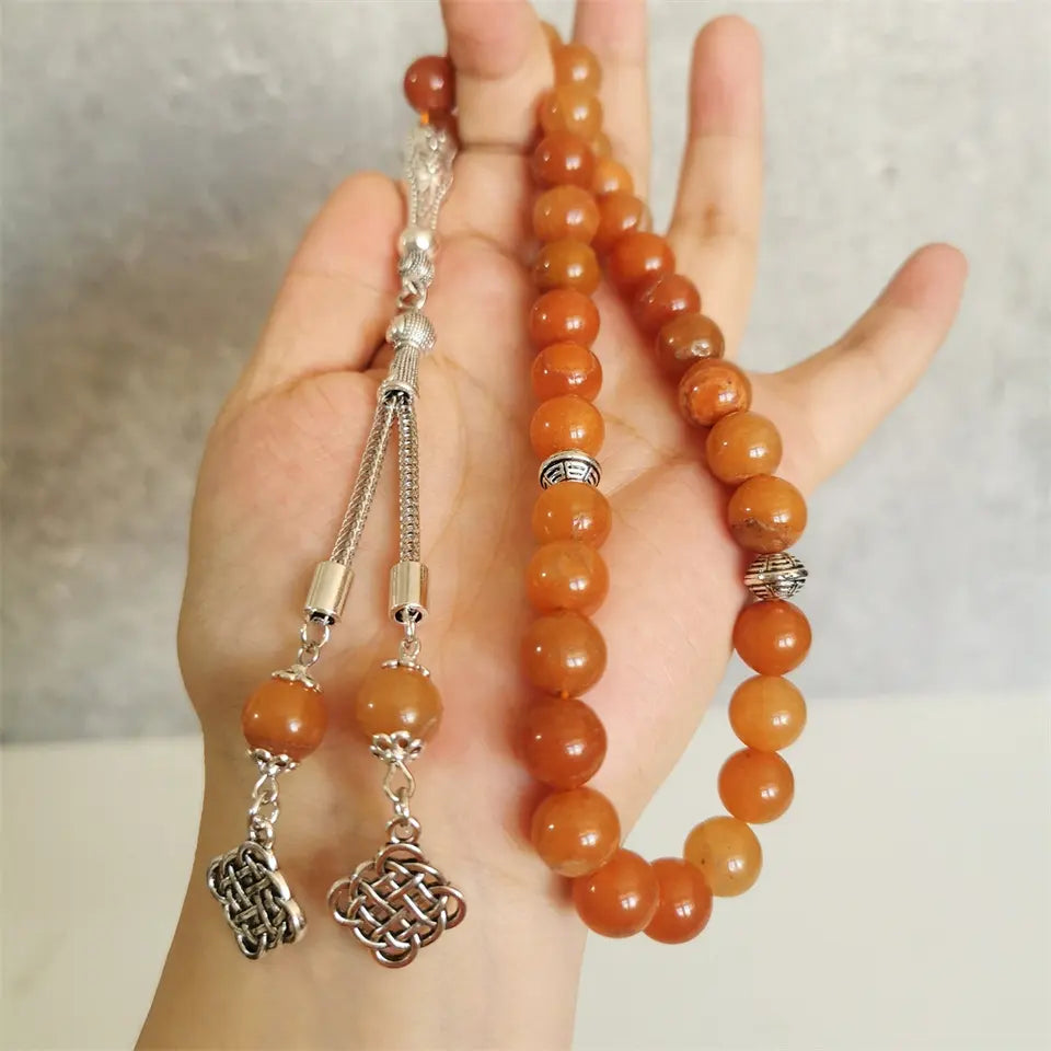 Natural Red Aventurine Stone Rosary 33 Beads 